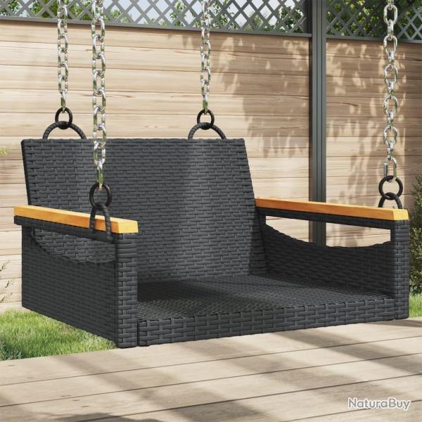 Balancelle noir 63x62x40 cm rsine tresse alsavelo