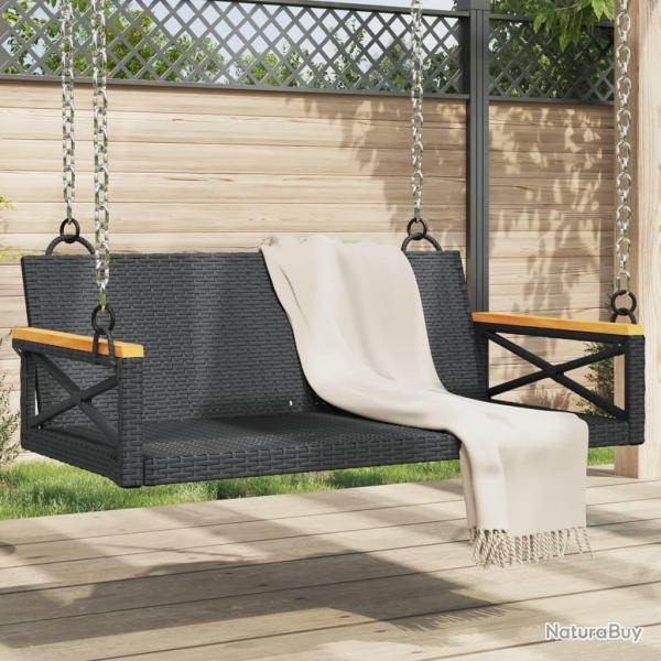 Balancelle noir 109x62x40 cm rsine tresse alsavelo