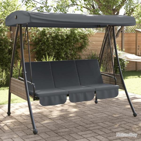 Balancelle de jardin avec auvent rglable gris fonc acier alsavelo