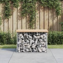 Banc de jardin design de gabion 63x44x42 cm bois massif de pin alsavelo