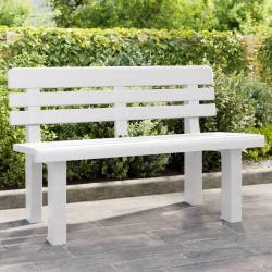 Banc de jardin blanc 110x52x71 cm polypropylène alsavelo