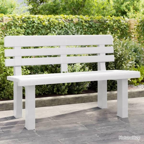 Banc de jardin blanc 110x52x71 cm polypropylne alsavelo