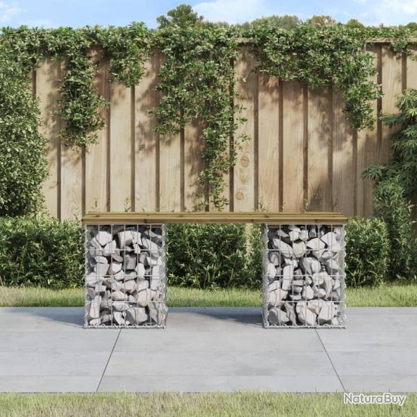 Banc de jardin design gabion 103x31x42 cm bois de pin imprgn alsavelo