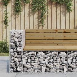 Banc de jardin design gabion 92x71x65,5cm bois de pin imprégné alsavelo