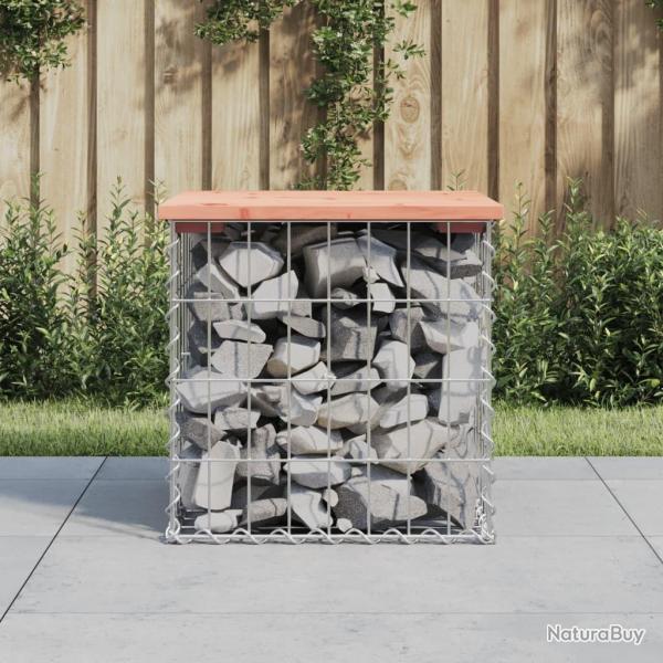 Banc de jardin design gabion 43x44x42 cm bois massif de douglas alsavelo