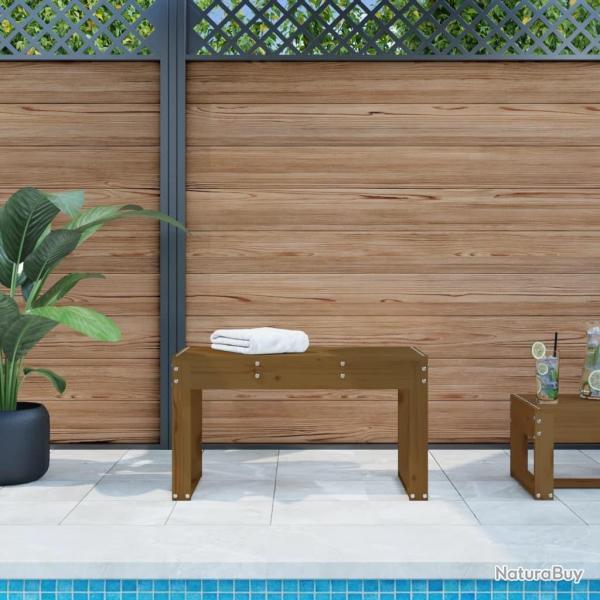 Banc de jardin marron miel 80x38x45 cm bois de pin massif alsavelo