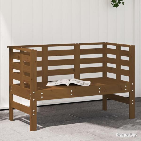 Banc de jardin marron miel 111,5x53x71 cm bois massif de pin alsavelo
