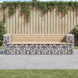 Banc de jardin design gabion 244x71x65,5 cm bois massif de pin alsavelo
