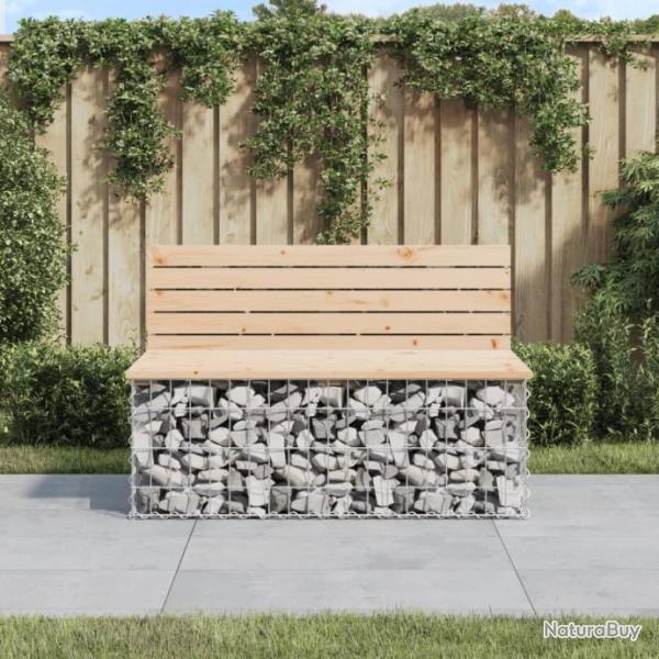 Banc de jardin design de gabion 103x70x65 cm bois massif de pin