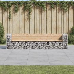 Banc de jardin design gabion 287x71x65,5 cm bois massif de pin