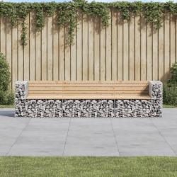 Banc de jardin design gabion 287x71x65,5 cm bois massif de pin alsavelo