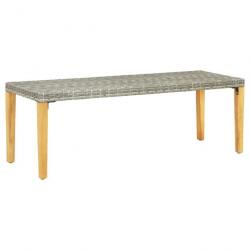 Banc de jardin 80 cm Résine tressée Gris