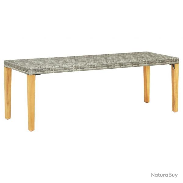 Banc de jardin 80 cm Rsine tresse Gris alsavelo