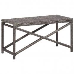 Banc de jardin 80 cm Résine tressée Gris alsavelo