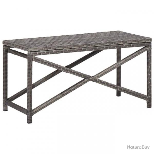 Banc de jardin 80 cm Rsine tresse Gris