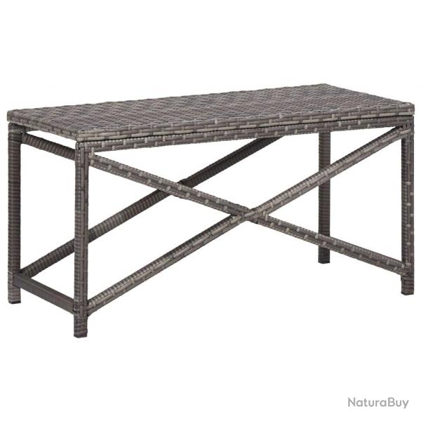 Banc de jardin 80 cm Rsine tresse Gris alsavelo