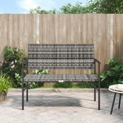 Banc de jardin à 2 places gris résine tressée alsavelo