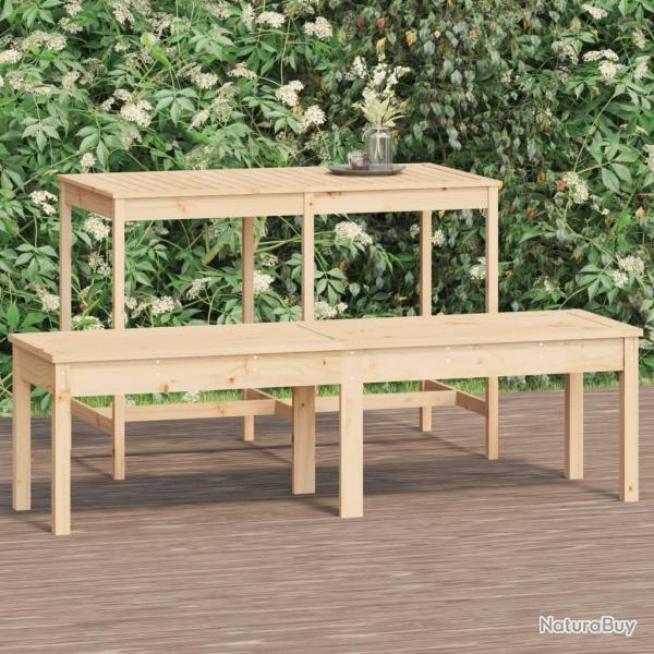 Banc de jardin  2 places 159,5x44x45 cm bois massif de pin alsavelo