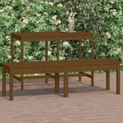 Banc de jardin à 2 places marron miel 159,5x44x45cm bois de pin alsavelo