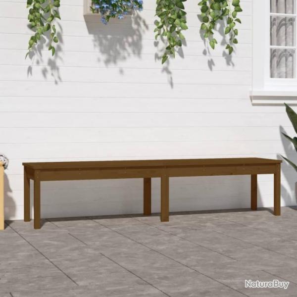 Banc de jardin  2 places marron miel 203,5x44x45cm bois de pin