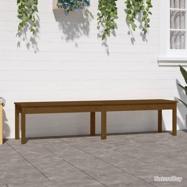 Banc de jardin  2 places marron miel 203,5x44x45cm bois de pin alsavelo
