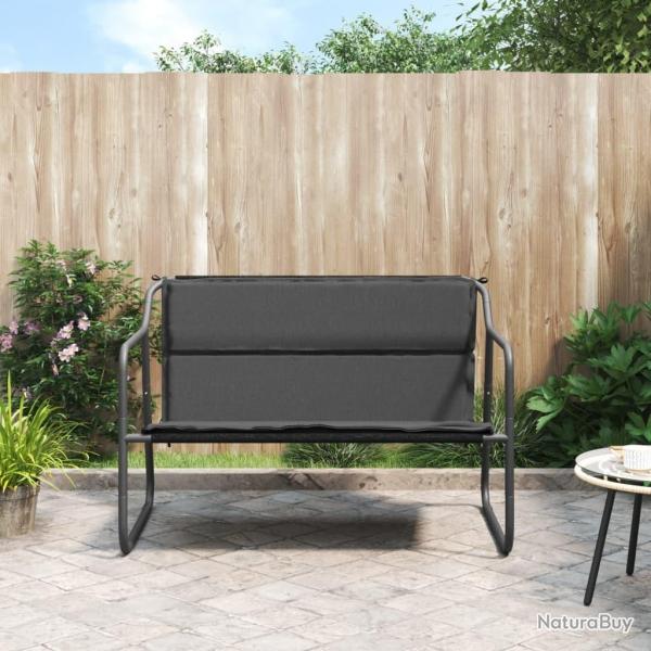Banc de jardin  2 places avec coussin anthracite acier alsavelo