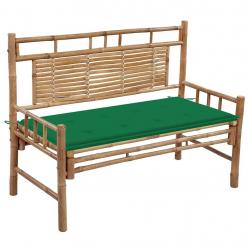 Banc de jardin avec coussin 120 cm Bambou alsavelo