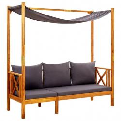 Banc de jardin avec auvent Bois d'acacia solide alsavelo