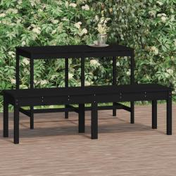 Banc de jardin à 2 places noir 159,5x44x45cm bois massif de pin alsavelo