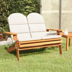 Banc de jardin Adirondack et coussins 126 cm bois massif acacia alsavelo