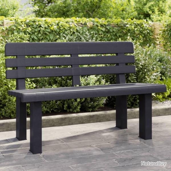 Banc de jardin anthracite 110x52x71 cm polypropylne alsavelo