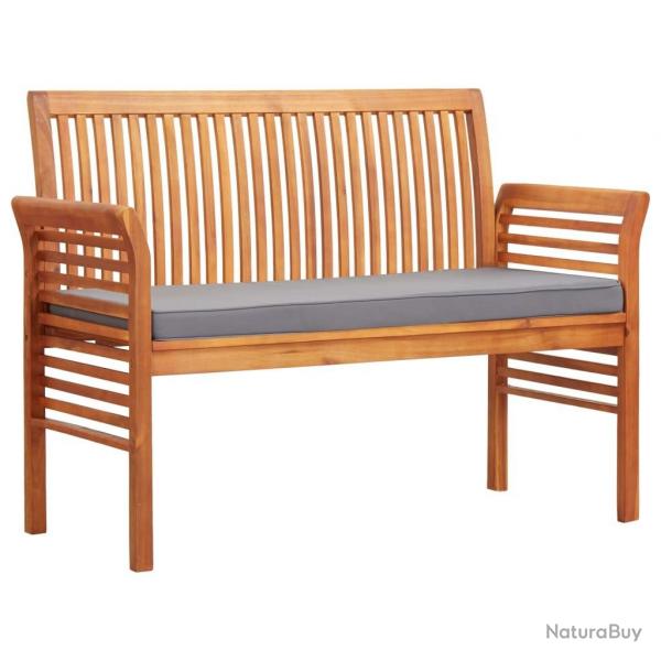 Banc de jardin 2 places avec coussin 120cm Bois d'acacia massif alsavelo