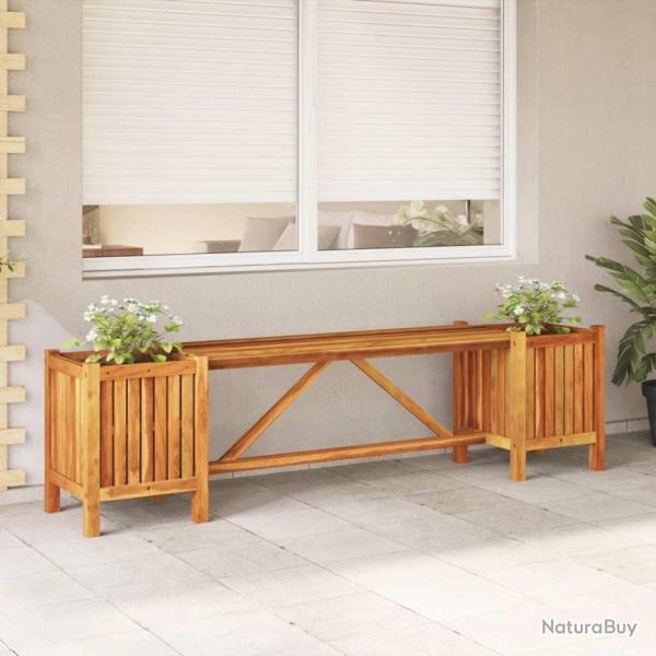 Banc de jardin avec 2 jardinires 150x30x40 cm Bois d'acacia alsavelo