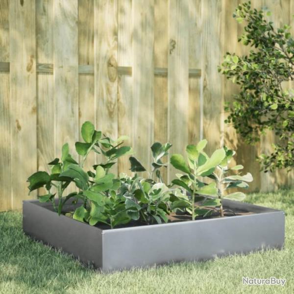 Lit surlev de jardin 100x100x33,5 cm acier inoxydable