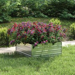 Lit surélevé de jardin 100x100x45 cm Acier galvanisé Argenté alsavelo