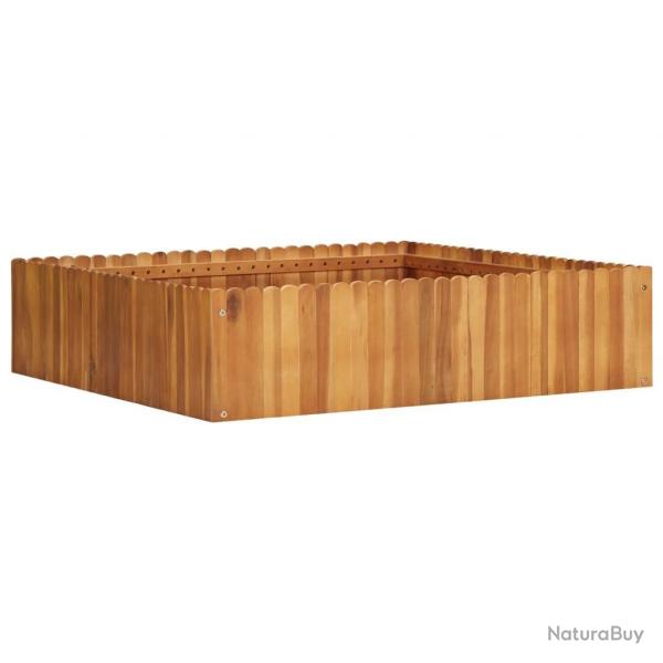 Lit surlev de jardin 100x100x25 cm Bois massif d'acacia alsavelo