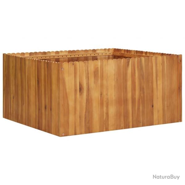 Lit surlev de jardin 100x100x50 cm Bois massif d'acacia alsavelo