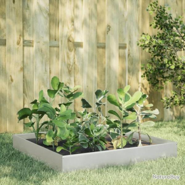 Lit surlev de jardin 100x100x26 cm acier inoxydable