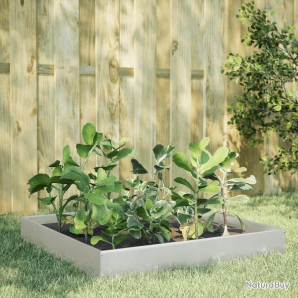 Lit surlev de jardin 100x100x26 cm acier inoxydable alsavelo