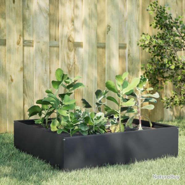 Lit surlev de jardin anthracite 100x100x25 cm acier alsavelo