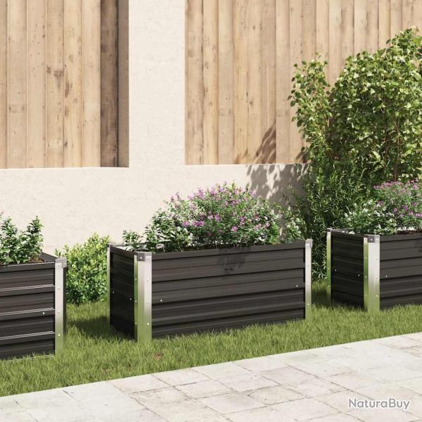 Lit surlev de jardin Anthracite 100x40x45 cm Acier galvanis alsavelo