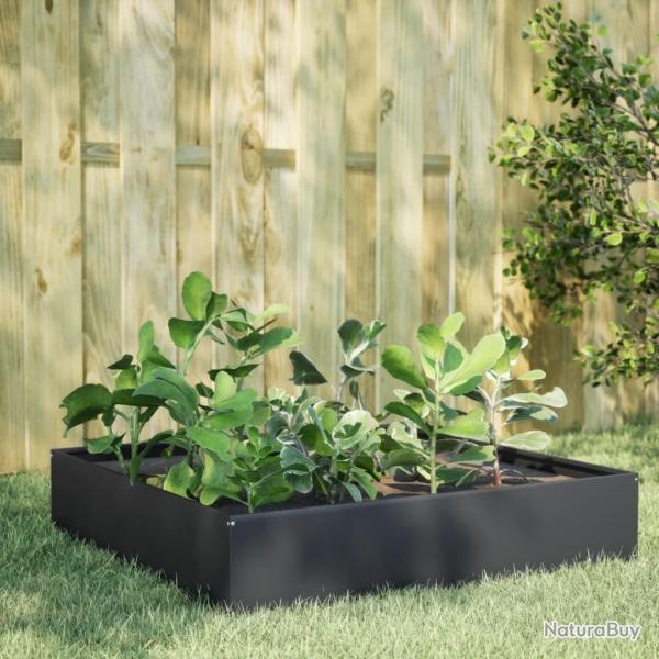 Lit surlev de jardin anthracite 100x100x33,5 cm acier alsavelo