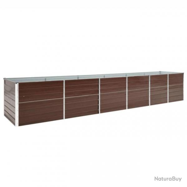 Lit surlev de jardin Acier galvanis 480x80x77 cm Marron