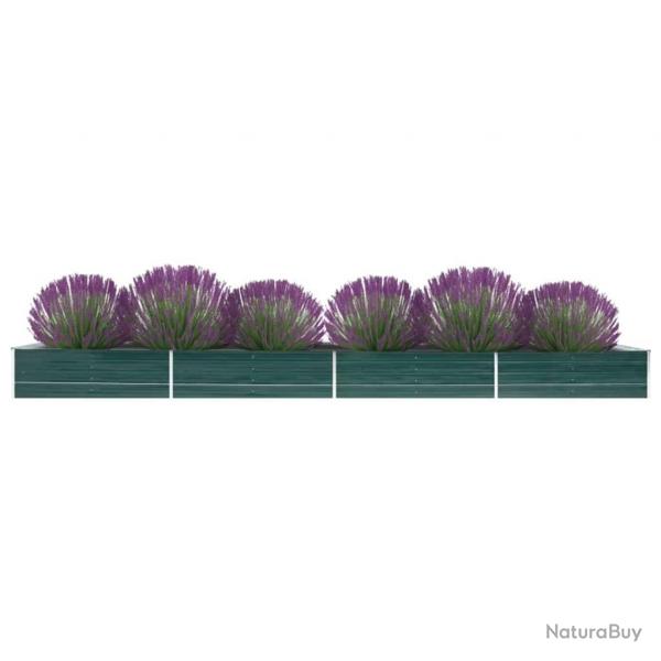 Lit surlev de jardin Acier galvanis 600x80x45 cm Vert alsavelo
