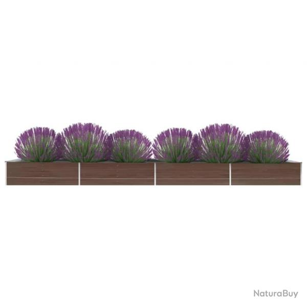 Lit surlev de jardin Acier galvanis 600x80x45 cm Marron alsavelo