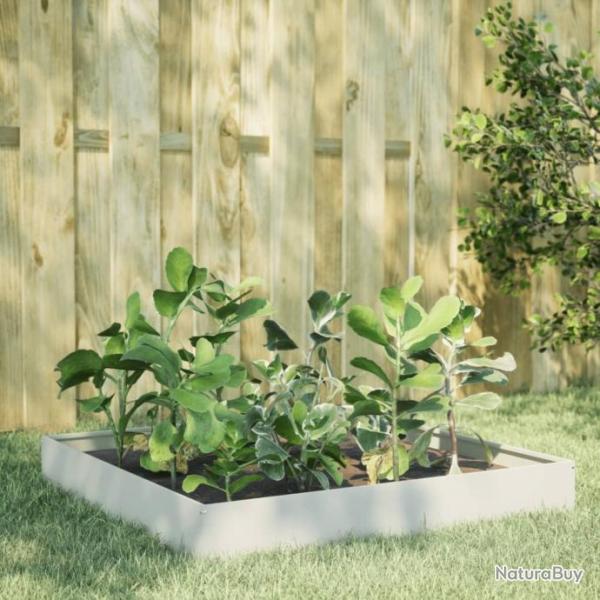 Lit surlev de jardin blanc 100x100x26 cm acier