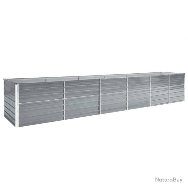 Lit surlev de jardin Acier galvanis 480x80x77 cm Gris alsavelo