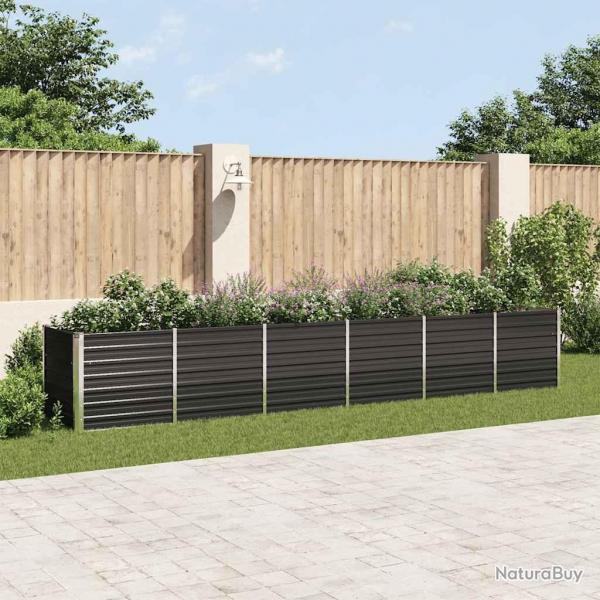 Lit surlev de jardin Acier galvanis 480x80x77 cm Anthracite alsavelo