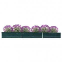 Lit surélevé de jardin Acier galvanisé 480x80x45 cm Vert alsavelo