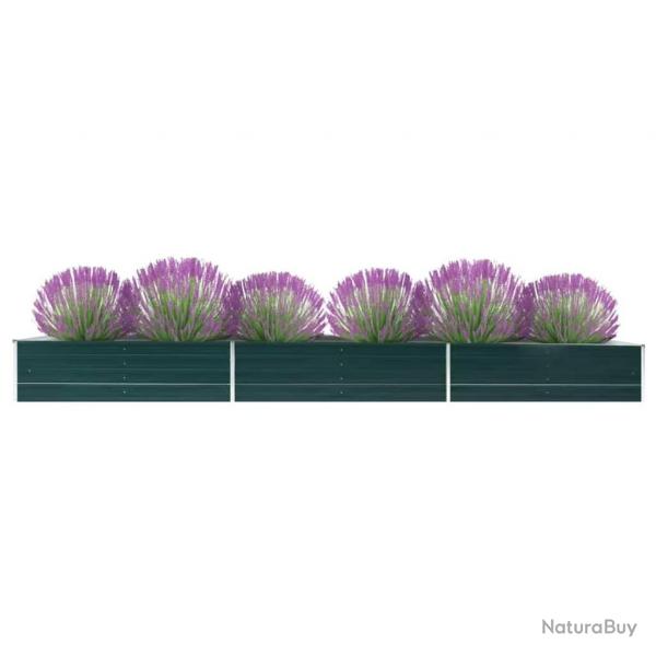 Lit surlev de jardin Acier galvanis 480x80x45 cm Vert alsavelo